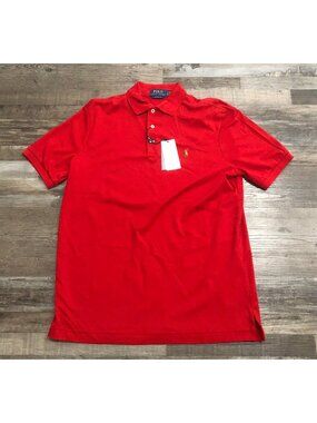 Polo Ralph Lauren Mens Small Red Classic Fi Short Sleeve Polo Shirt New $118 Tag